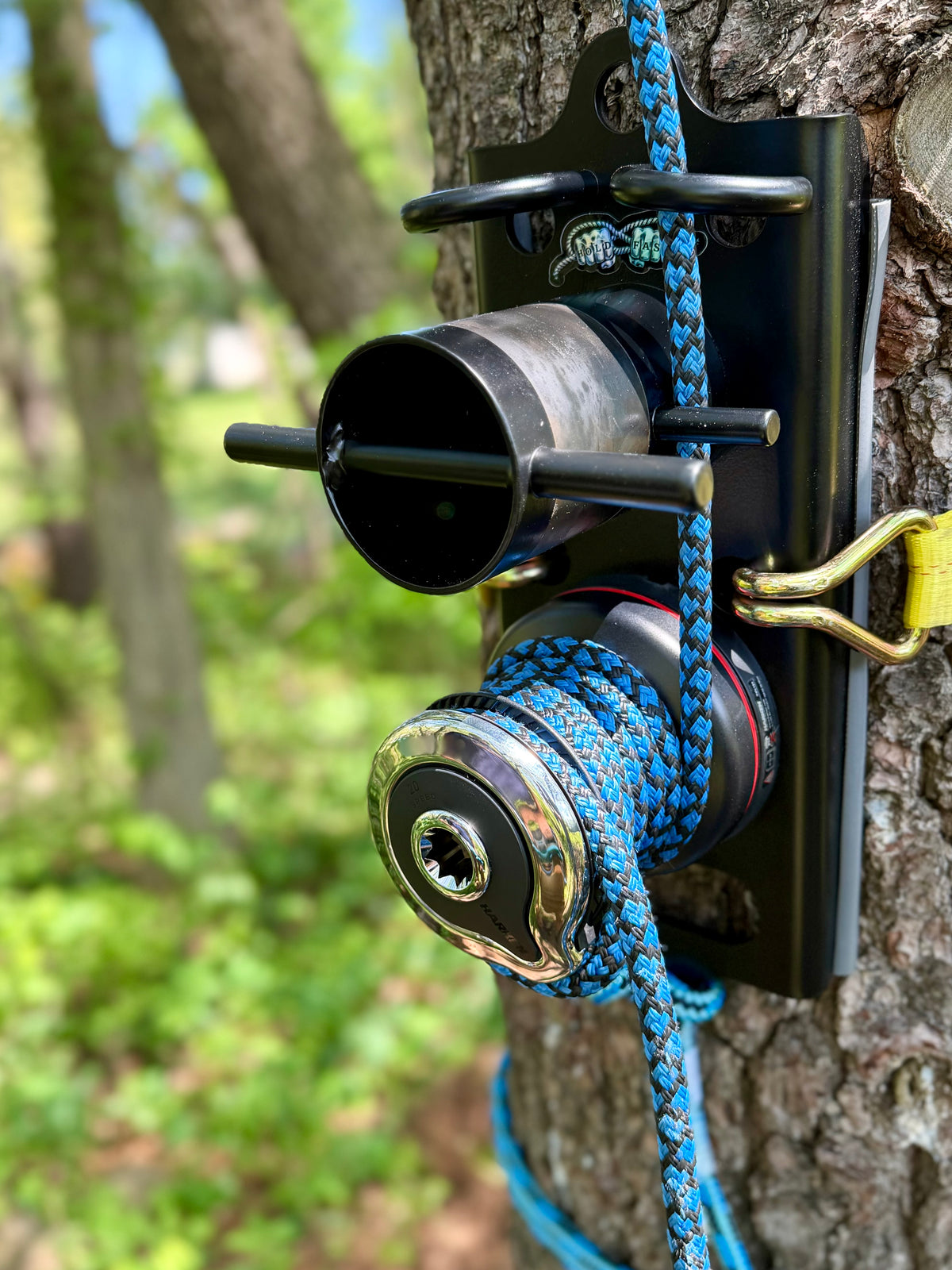 Hold Fast OG Rigging System on Tree with Rope